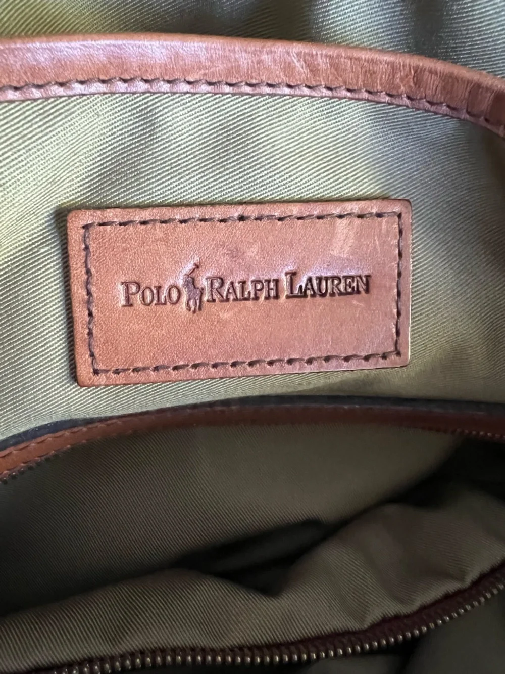 Vintage Polo Ralph Lauren Canvas Leather Weekender Travel Bag